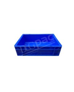 Blue, Plastic, Fully closed Crates, 400 x 300 x 120mm