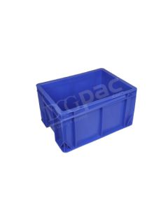Blue, Plastic, Fully closed Crates, 400 x 300 x 220mm