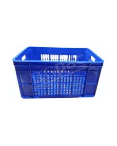 Blue, Plastic, Bottm closed side jali Crates, 500 x 300 x 250mm