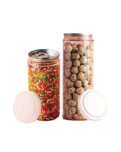 180ml Transparent PET Aluminium Lid Airtight Food Cans, 2in x 4in