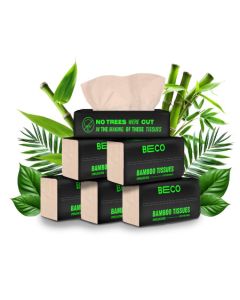 Beco 2 Ply Bamboo Natural Face Tissue – 100 Pulls x 48 Pcs (Pack of 1)