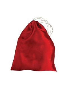Red Drawstring Satin Bags, 6in x 8in