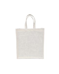 Off-White Gusset Jute Bags, 14in x 4in x 16in