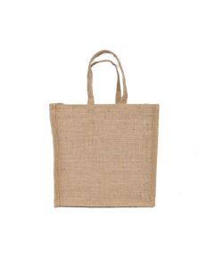 Beige Gusset Window Jute Bags, 11in x 6in x 11in