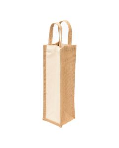 Beige Gusset Bottle Jute Bags, 5in x 4in x 14in
