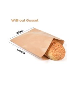 55gsm Brown Without Gusset Grocery Paper Bags, 6in x 8.5in
