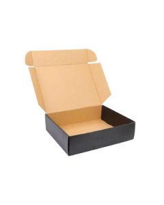 Black, 03ply, Flat Corrugated Boxes, 8in x 5in x 1.5in