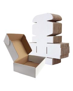White 03ply Flat Corrugated Boxes, 10in x 5in x 2in