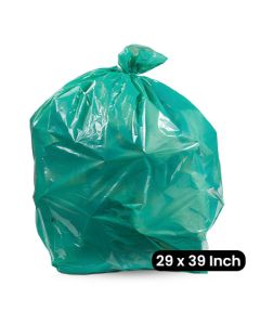 Compostable Bottom Seal Garbage Bags | 40micron Green, 29in x 39in