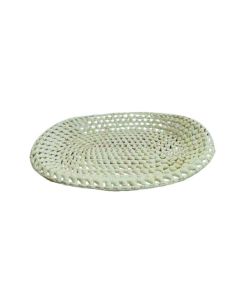Off-white Oval Palmleaf Tray, 15in x 7in x 3in