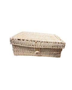 Off-white Rectangle Palmleaf Boxes, 15in x 8in x 5in