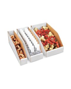 White 03ply Corrugated Bins, 22.75in x 14.5in x 13.5in