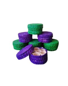 Purple Round Palmleaf Boxes, 8in x 4in