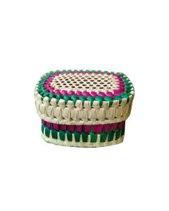 Multicolour Rectangle Palmleaf Boxes, 6in x 5in x 5in