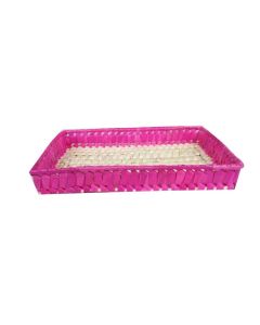 Multicolour Rectangle Palmleaf Tray, 15in x 7in x 3in