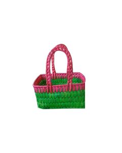 Multicolour Rectangle Palmleaf Bags, 10in x 6in x 5in