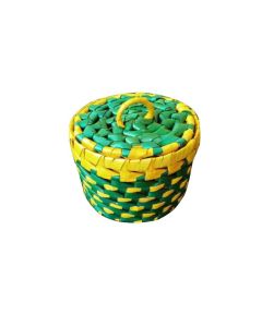 Multicolour Round Palmleaf Boxes, 6in x 5in