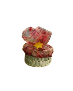 Off-white Round Palmleaf Basket, 7in x 5in