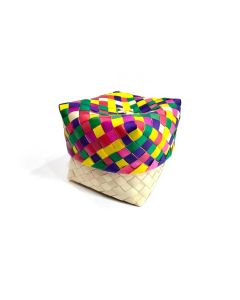 Off-white Square Palmleaf Boxes with Lid, 7in x 7in x 8in