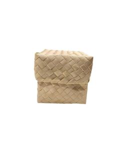 Off-white Square Palmleaf Boxes, 5in x 5in x 5in