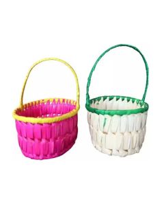 Multicolour Oval Palmleaf Bags, 5in x 8in x 5in