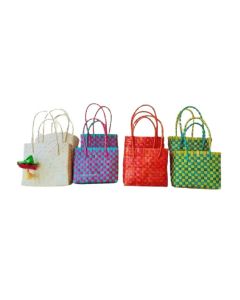 Multicolour Rectangle Palm Leaf Handcraft Bags, 8in x 4in x 7in