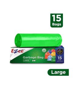 Ezee Biodegradable Flat Garbage Bags – Large (24 x 32 in), 15 Bags × 144 Bundles, Pack of 1