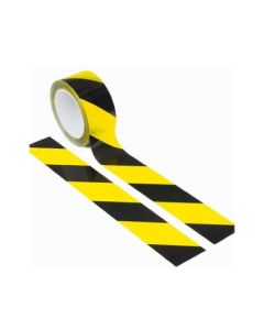 150 micron, Yellow and Black, Floor Marking Tape, 72mm x 20m