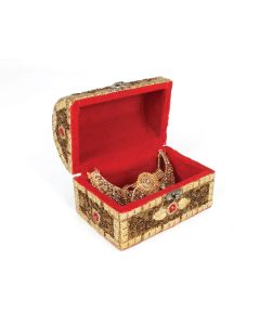 Golden Treasure Gift Boxes with Stones, 7in x 4in x 4in