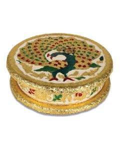 Golden Round Divider Dry Fruit Boxes, 8in x 8in x 2.5in
