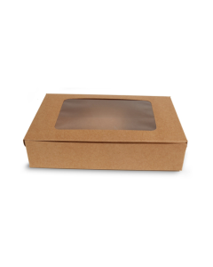 Kraft Window Bakery Boxes, 9in x 6in x 2in