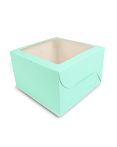 Green Window Bakery Boxes, 6in x 6in x 2in