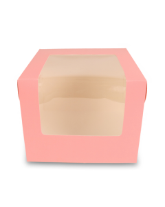 Pink L Window Bakery Boxes, 10in x 10in x 8in