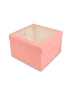 Pink Window Bakery Boxes, 8in x 8in x 5in