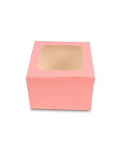 Pink Window Bakery Boxes, 5in x 5in x 3.5in