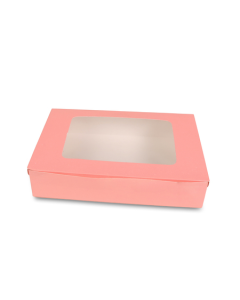 Pink Window Bakery Boxes, 9in x 9in x 2in