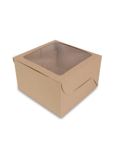 Kraft Window Bakery Boxes, 8in x 8in x 5in