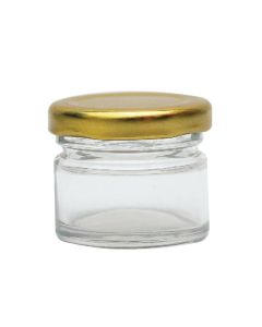 30ml Transparent Round Glass Jar with Lug Cap, 1.7in x 1.5in