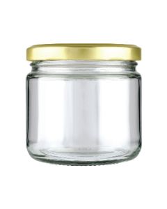 350ml Transparent Round Glass Jar with Lug Cap, 3.3in x 3.1in