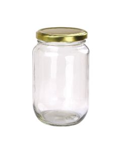 750ml Transparent Round Glass Jar with Lug Cap, 3.5in x 5.7in