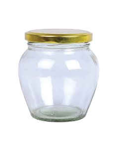 350ml Transparent Matki Glass Jars with Lug Cap, 3.5in x 4in