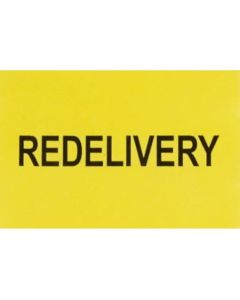 Printed "REDELIVERY" Labels, Stickers per Roll, 4000 Stickers per Roll, 2in x 3in