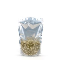 One side Silver Metallized Stand-up Pouches with Zipper, 4in x 7in