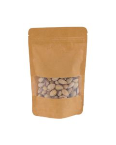 Kraft Window Stand-up Pouches with Zipper, 5in x 8in