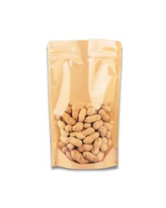 One Side Kraft Stand-up Pouches with Zipper, 8in x 12in