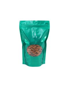 Green Window Stand-up Pouches with Zipper, 5in x 8in
