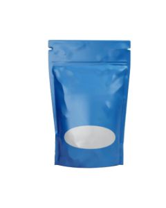 Blue Window Stand-up Pouches with Zipper, 6in x 9in