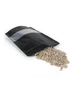 Black Window Stand-up Pouches with Zipper, 7in x 10in
