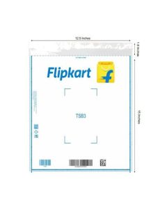 Flipkart 52 Micron Transparent Flap Seal Poly Bags, TSB3 - 12.5in x 15in