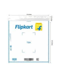 Flipkart 52 Micron Transparent Flap Seal Poly Bags, TSB4 - 16in x 20in